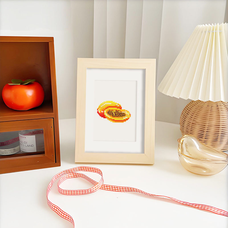 Frameless, mini diamond painting, fruit creative mini diamond painting on the entrance flower house desktop, creative simple pattern diamond painting, 12 pcs, 5.9 X7 inches.