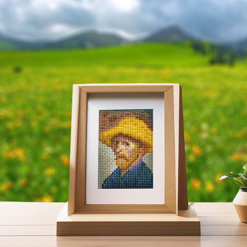 Frameless, mini diamond painting, creative mini diamond painting on the entrance flower house desktop, creative simple pattern diamond painting, 12 pcs, 5.9 X7 inches.