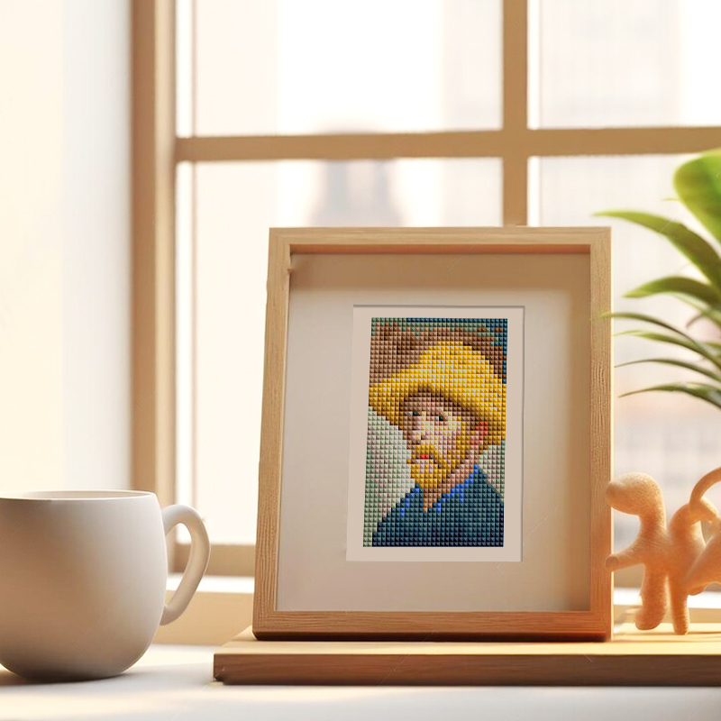 Frameless, mini diamond painting, creative mini diamond painting on the entrance flower house desktop, creative simple pattern diamond painting, 12 pcs, 5.9 X7 inches.