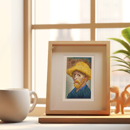 Frameless, mini diamond painting, creative mini diamond painting on the entrance flower house desktop, creative simple pattern diamond painting, 12 pcs, 5.9 X7 inches.