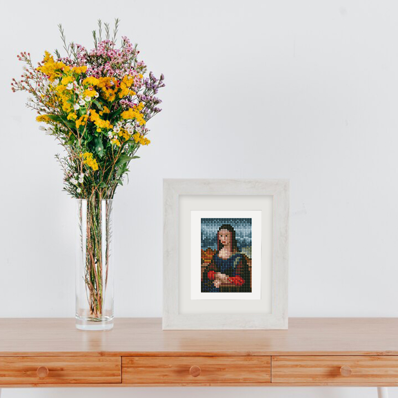 Frameless, mini diamond painting, creative mini diamond painting on the entrance flower house desktop, creative simple pattern diamond painting, 12 pcs, 5.9 X7 inches.
