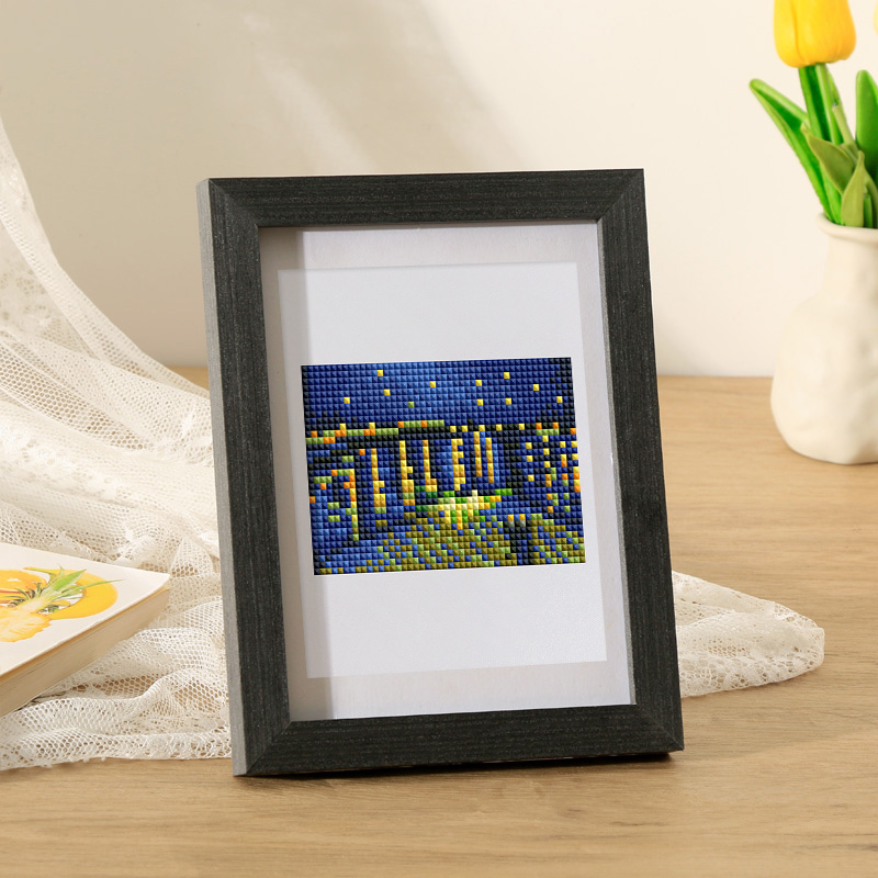 Frameless, mini diamond painting, creative mini diamond painting on the entrance flower house desktop, creative simple pattern diamond painting, 12 pcs, 5.9 X7 inches.