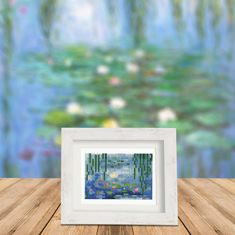 Frameless, mini diamond painting, creative mini diamond painting on the entrance flower house desktop, creative simple pattern diamond painting, 12 pcs, 5.9 X7 inches.