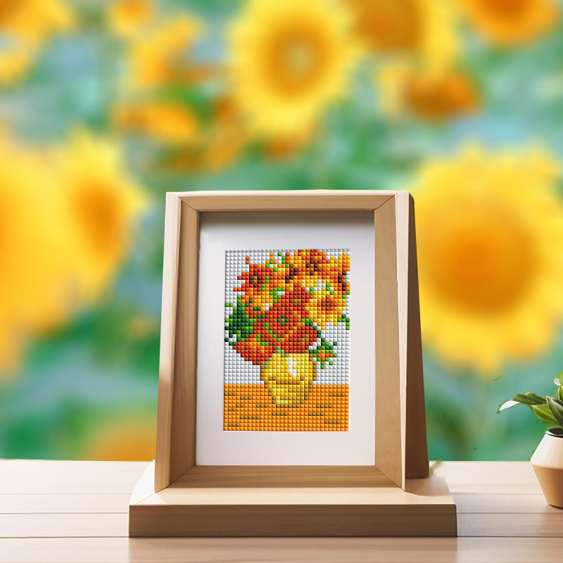 Frameless, mini diamond painting, creative mini diamond painting on the entrance flower house desktop, creative simple pattern diamond painting, 12 pcs, 5.9 X7 inches.