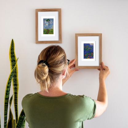 Frameless, mini diamond painting, creative mini diamond painting on the entrance flower house desktop, creative simple pattern diamond painting, 12 pcs, 5.9 X7 inches.