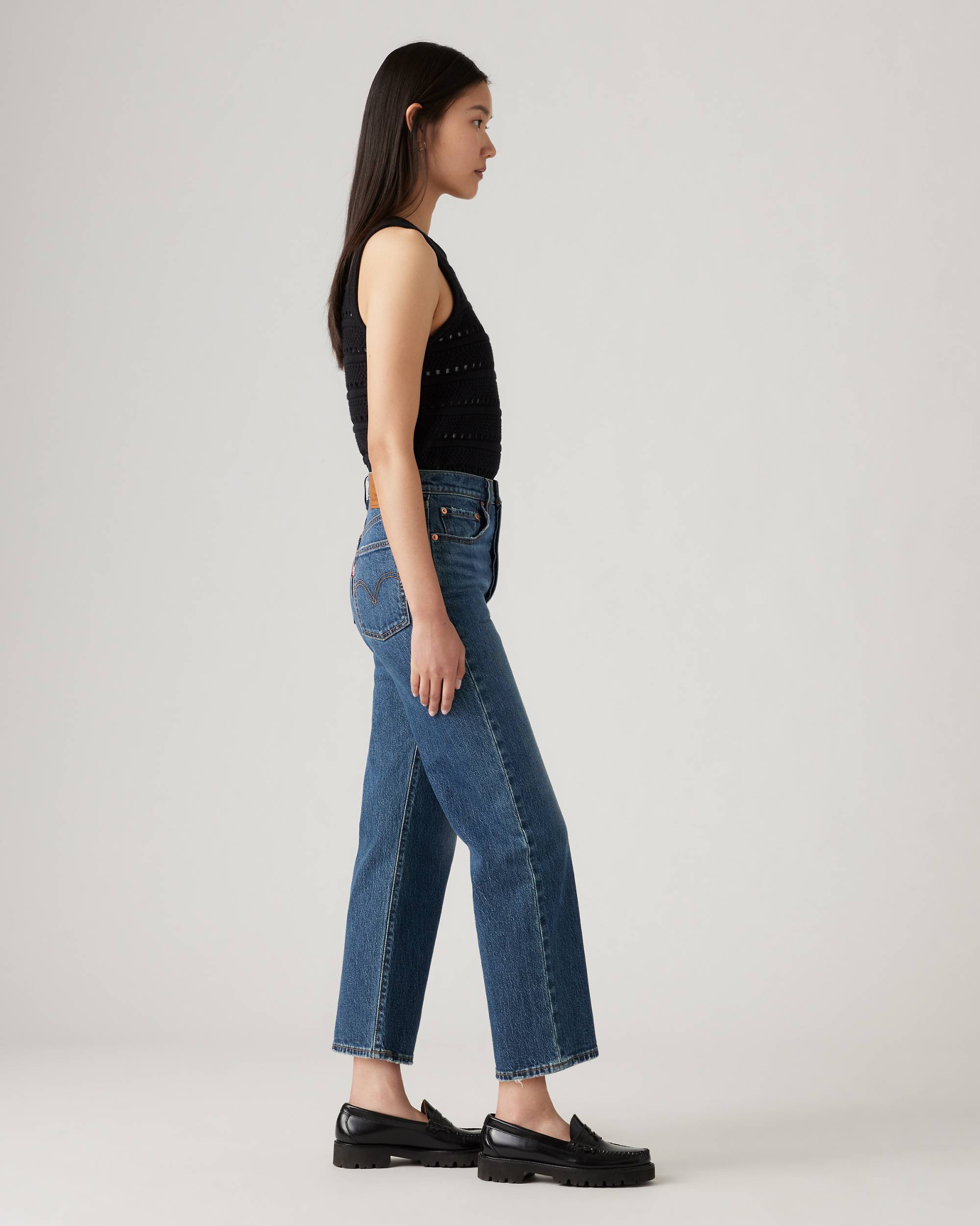 Hidden Buttons Ribcage Straight Ankle Jeans (Buy 2 Free Shipping)