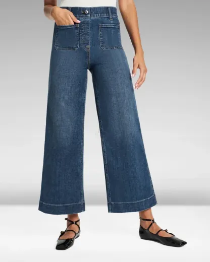 Tummy Control Cropped Wide-Leg Jeans(BUY 2 FREE SHIPPING)