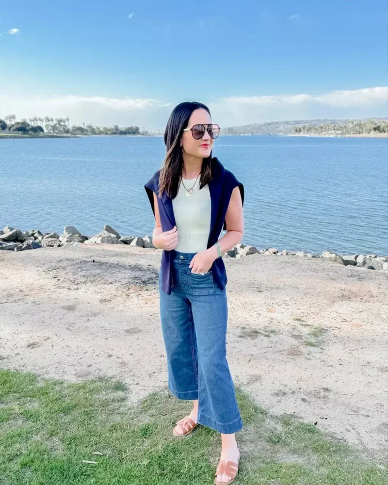 Tummy Control Cropped Wide-Leg Jeans(BUY 2 FREE SHIPPING)