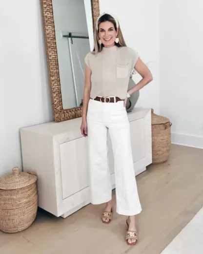 Tummy Control Cropped Wide-Leg Jeans(BUY 2 FREE SHIPPING)