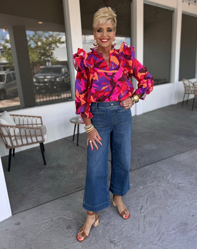 Tummy Control Cropped Wide-Leg Jeans(BUY 2 FREE SHIPPING)