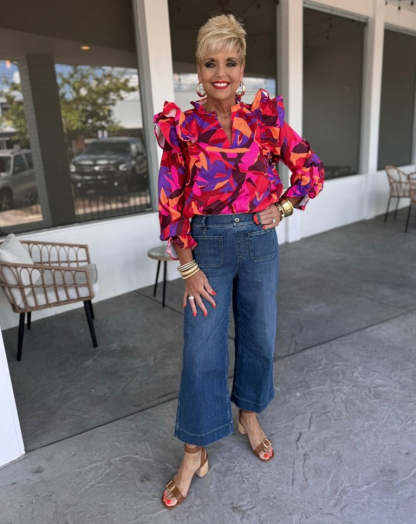 Tummy Control Cropped Wide-Leg Jeans(BUY 2 FREE SHIPPING)