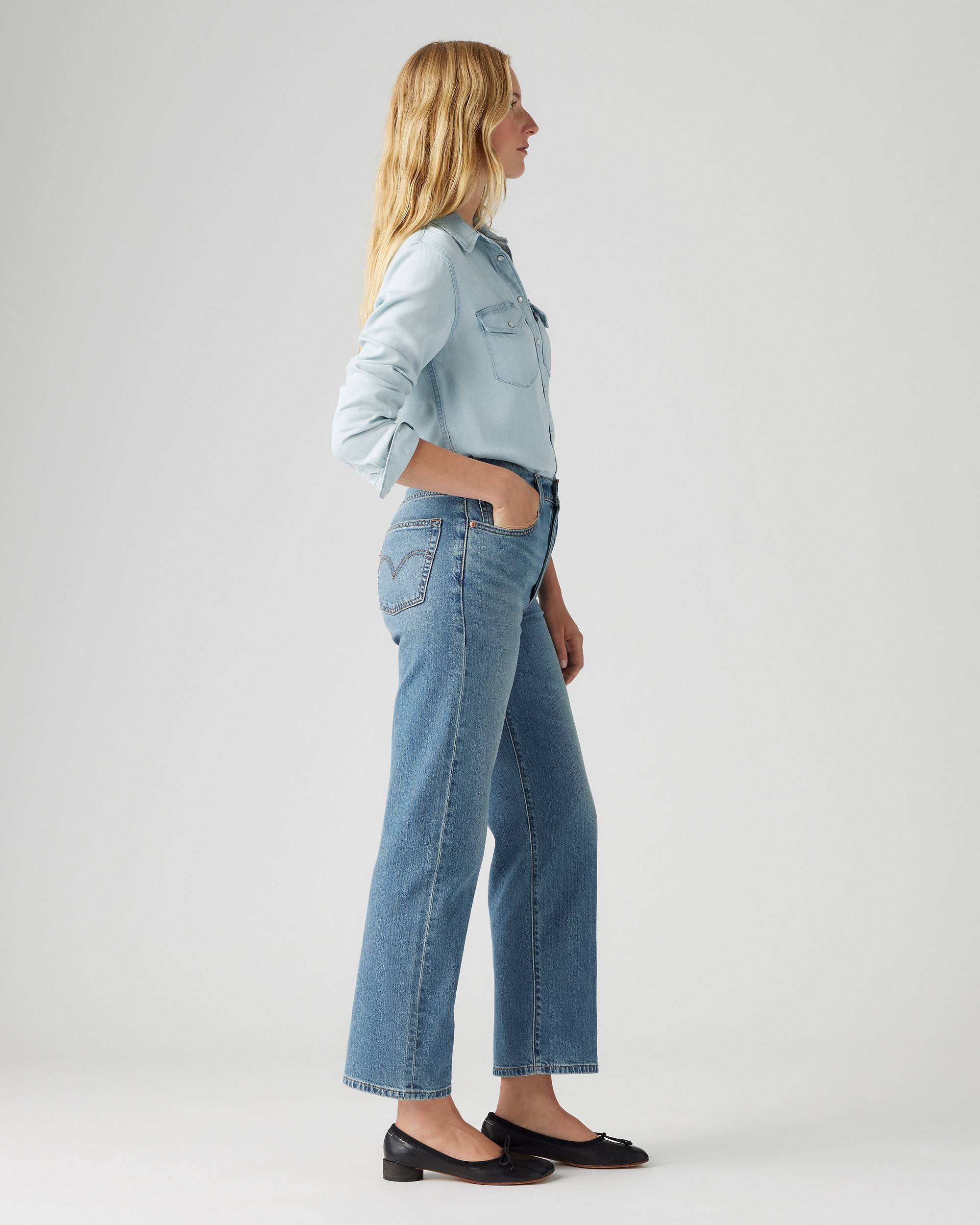 Hidden Buttons Ribcage Straight Ankle Jeans (Buy 2 Free Shipping)