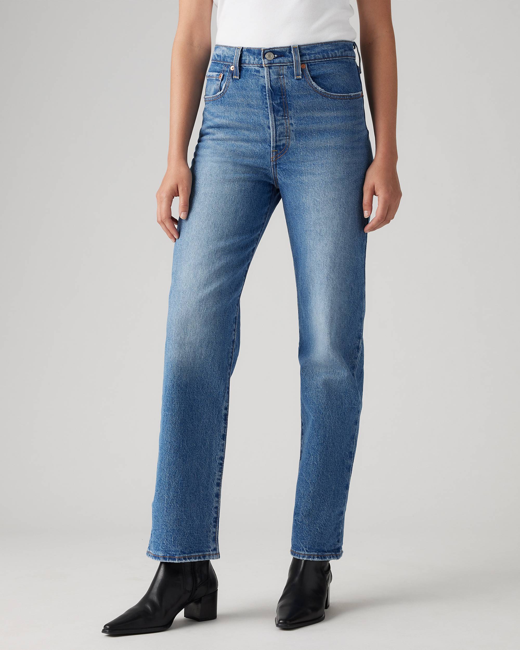 Hidden Buttons Ribcage Straight Ankle Jeans (Buy 2 Free Shipping)