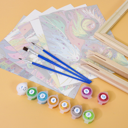 6 pieces, animal mini digital painting set, 15x20cm/5.9x7.8 inches, handmade, suitable for family leisure, is the perfect gift for family and friends.