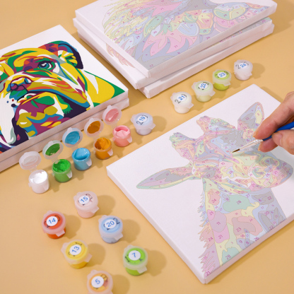 6 pieces, animal mini digital painting set, 15x20cm/5.9x7.8 inches, handmade, suitable for family leisure, is the perfect gift for family and friends.
