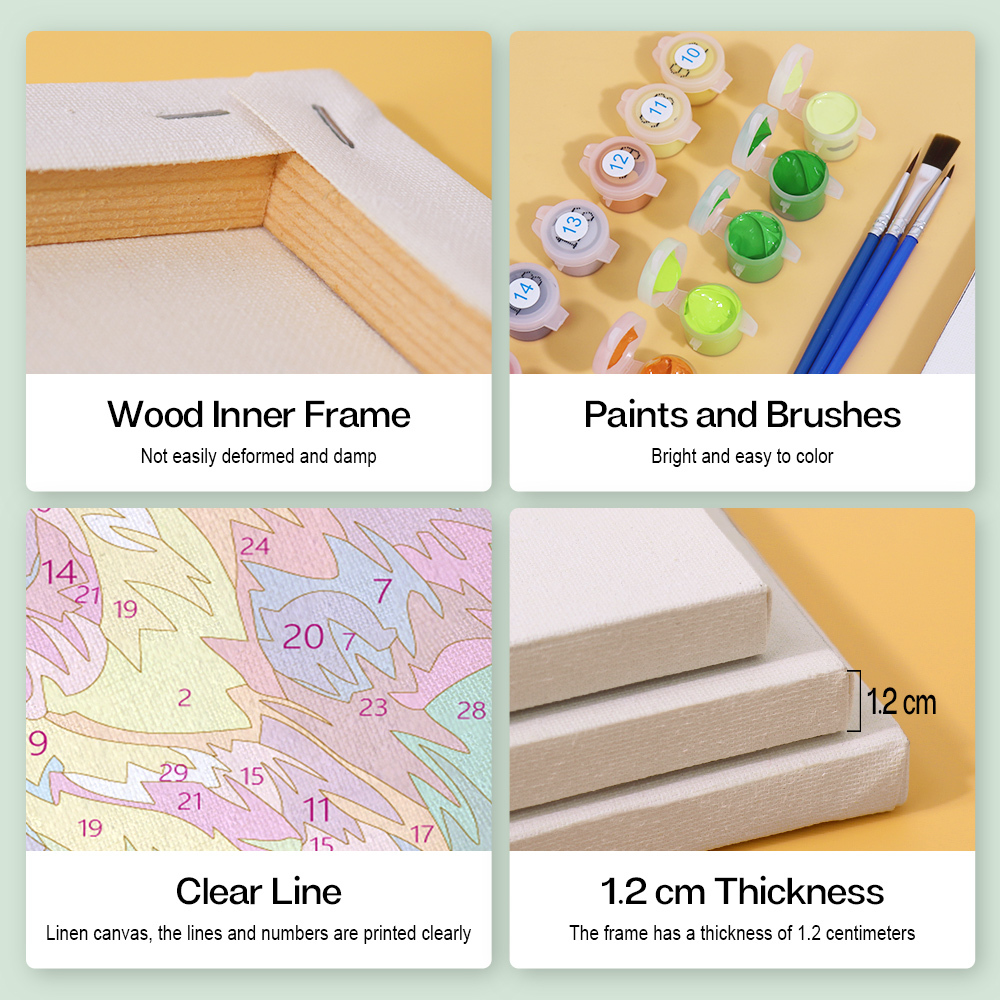 6 pieces, animal mini digital painting set, 15x20cm/5.9x7.8 inches, handmade, suitable for family leisure, is the perfect gift for family and friends.