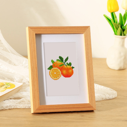 Frameless, mini diamond painting, fruit creative mini diamond painting on the entrance flower house desktop, creative simple pattern diamond painting, 12 pcs, 5.9 X7 inches.