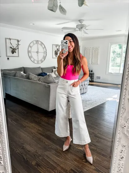 Tummy Control Cropped Wide-Leg Jeans(BUY 2 FREE SHIPPING)