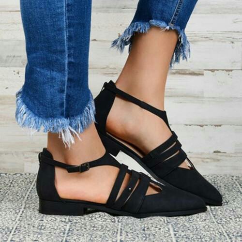 Round Toe Casual Buckle Fashion Sandals Low Heel Women's Shoes