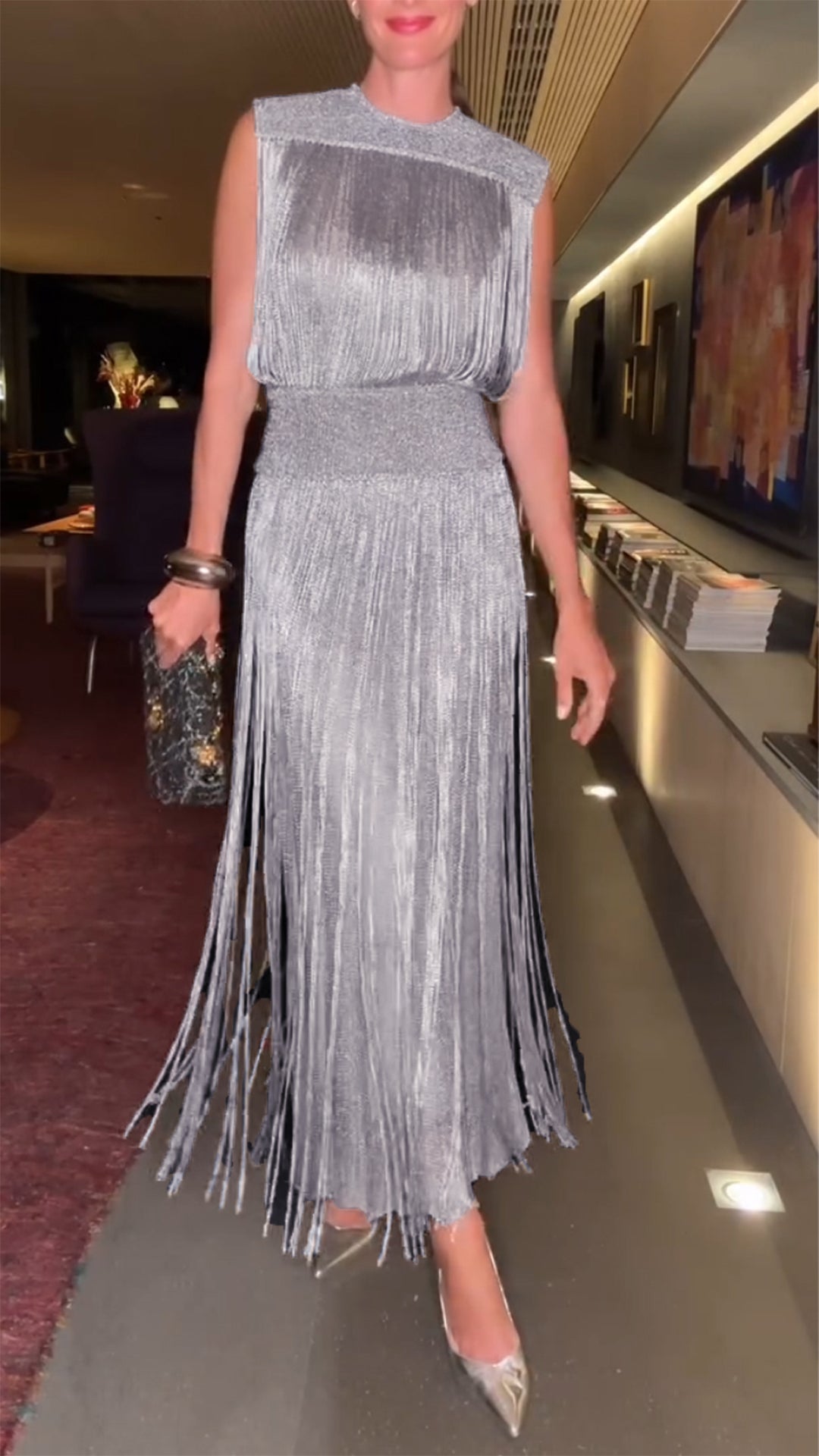 Women's Lapel Tassel Elegant Dress