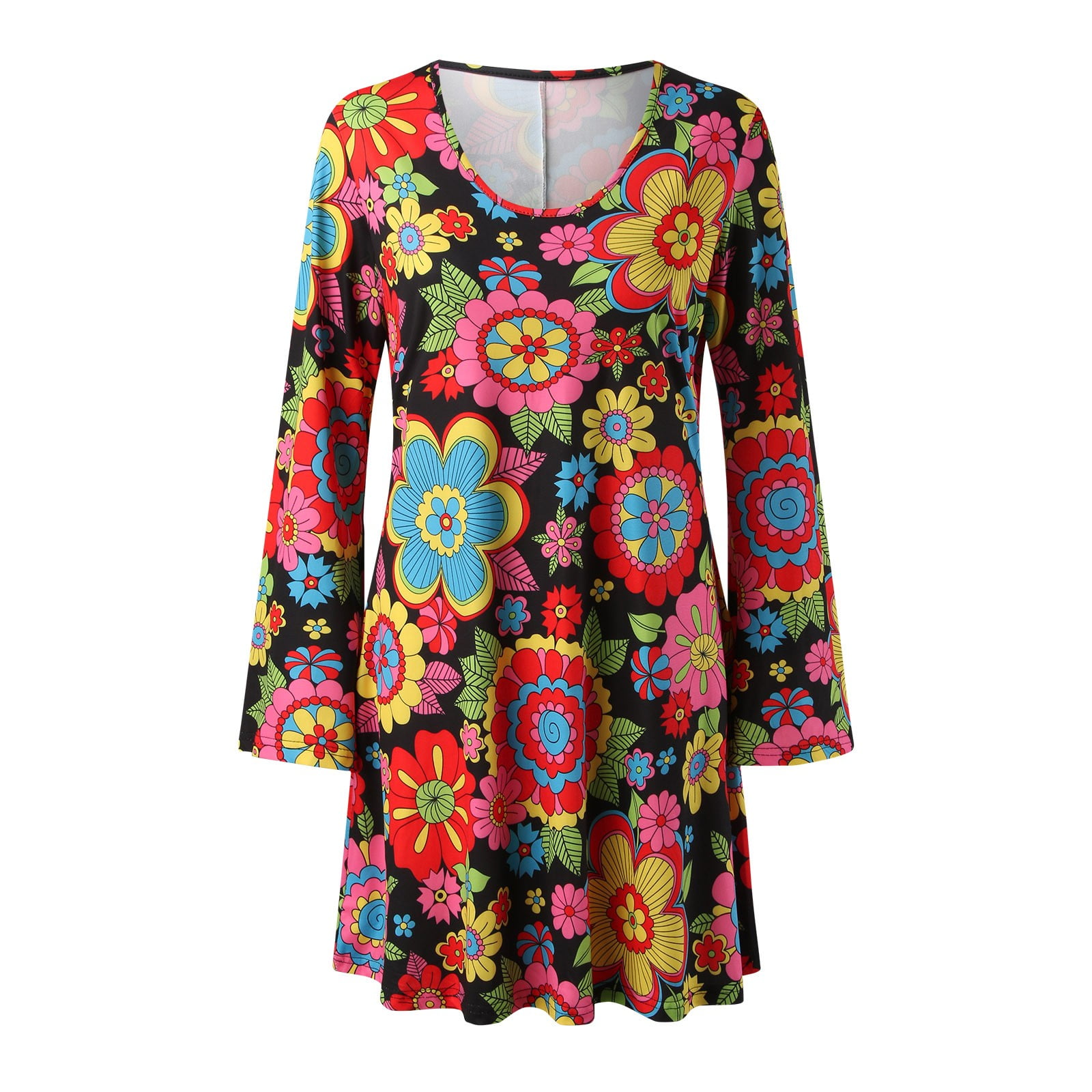 Dresses For Women Hippie Printed Elastic Dress 2023 Women's Autumn Skirt Womens Dress