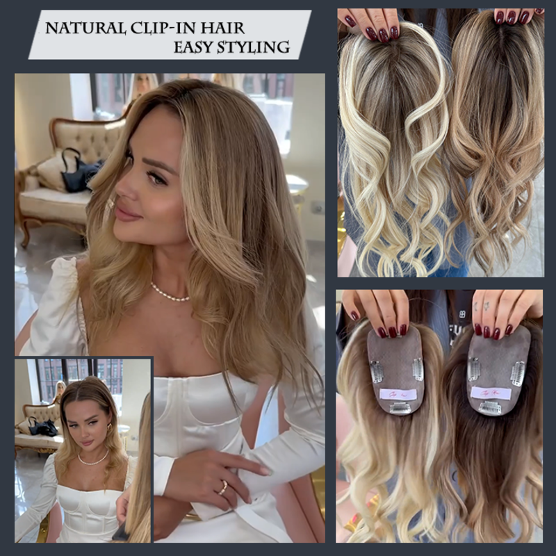 Wavy Hair Topper丨 Ultra-thin Base 丨Light Volume Piece丨Natural Remy Hair Topper 丨 Refreshing Your Look in Seconds