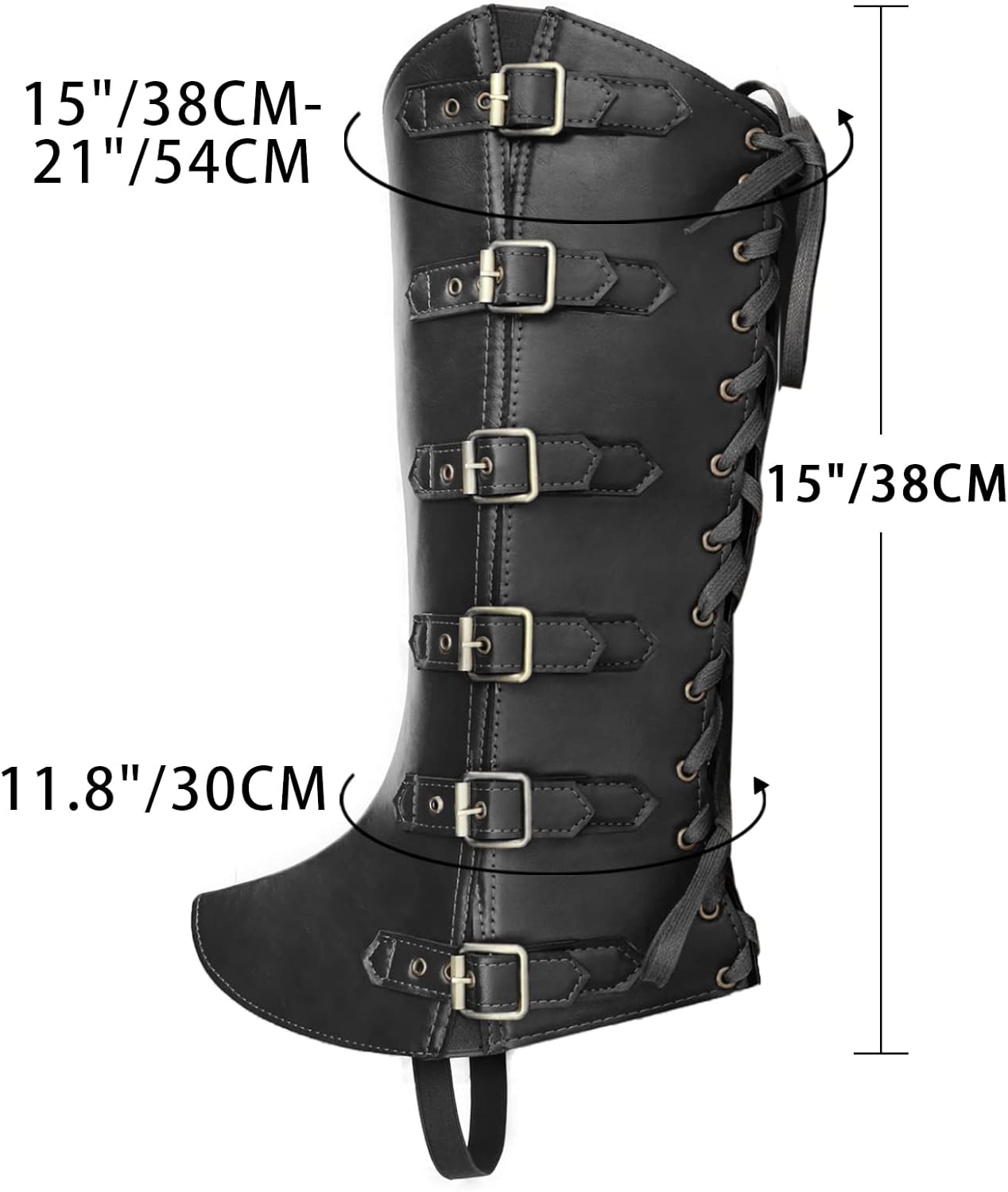 Medieval Viking PU belt buckle lace-up shoe covers and leg covers