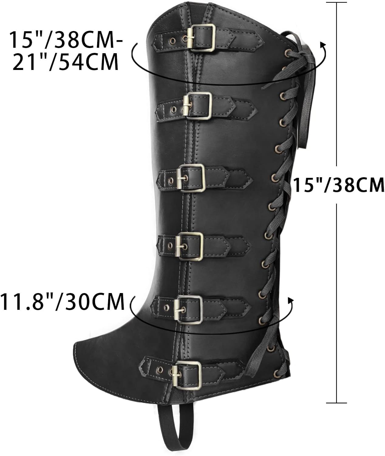 Medieval Viking PU belt buckle lace-up shoe covers and leg covers