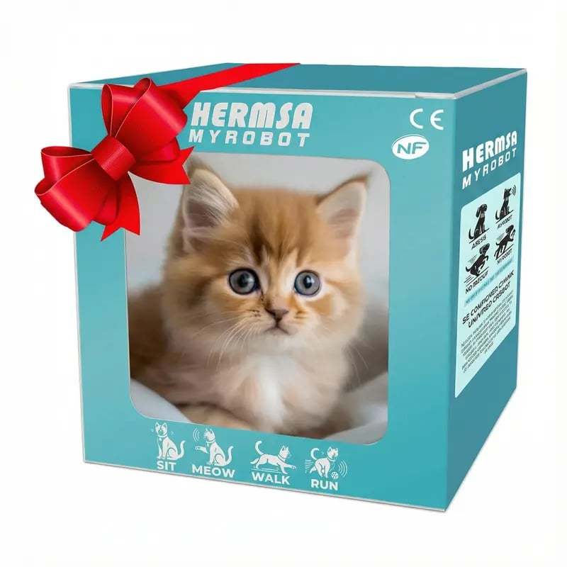 🔥Interactive Robot Kitten🎁, Realistic PlushHoliday HaulRobotic Cat Toy That Walks, Wags Tail & MakesSounds