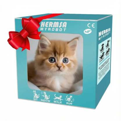 🔥Interactive Robot Kitten🎁, Realistic PlushHoliday HaulRobotic Cat Toy That Walks, Wags Tail & MakesSounds