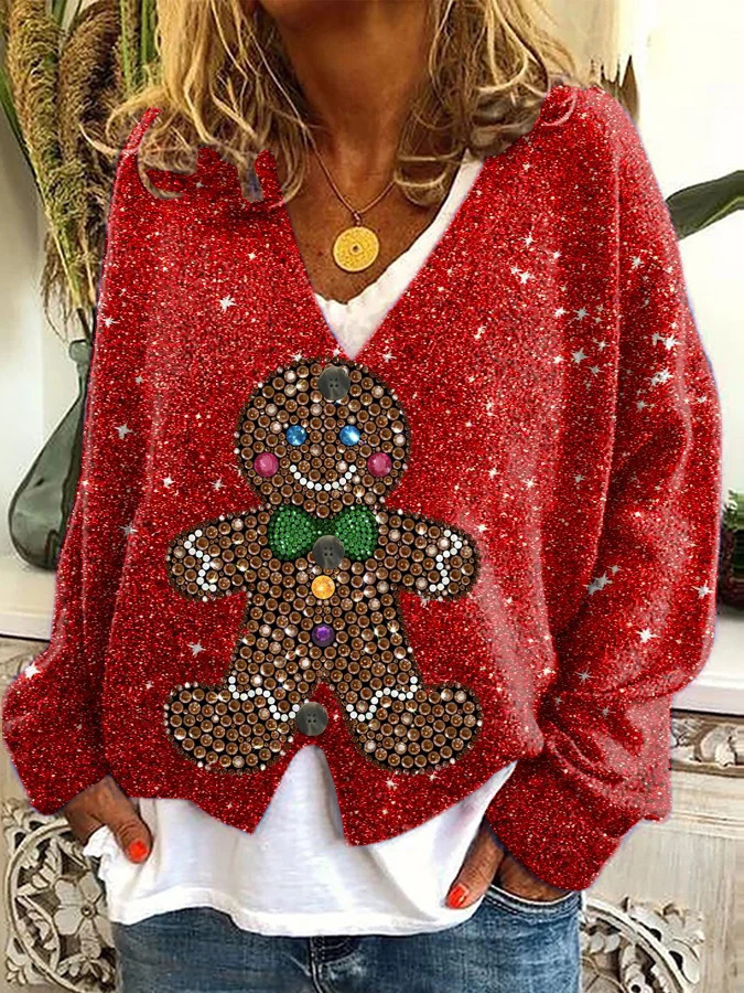 Japanese Floral Print Buttoned Casual Cardigan  Sweater AU