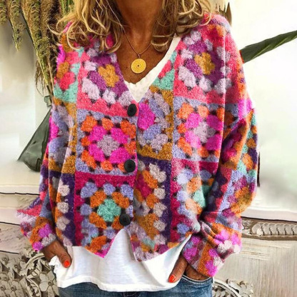 Japanese Floral Print Buttoned Casual Cardigan  Sweater BC