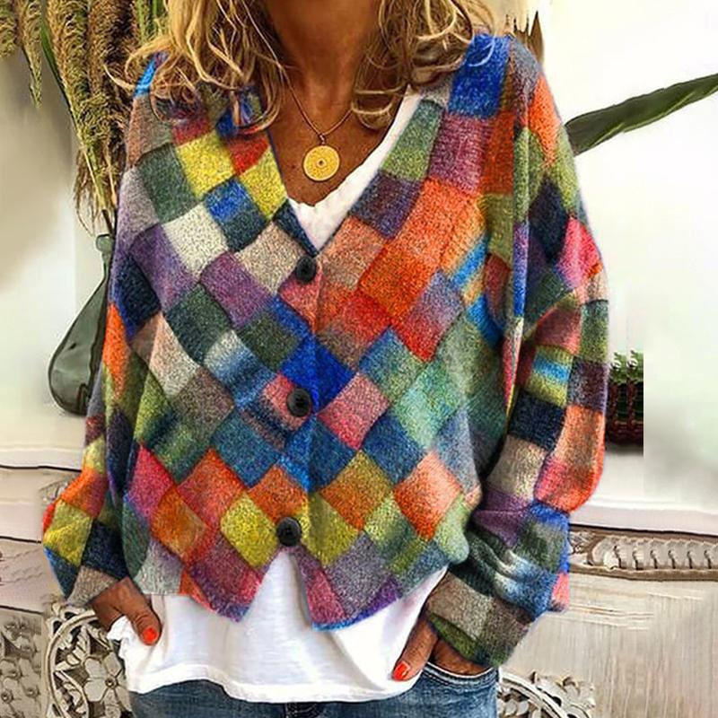 Japanese Floral Print Buttoned Casual Cardigan  Sweater BH