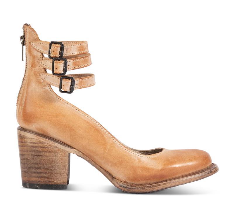 Back zipper thick high heel square heel shallow buckle women's shoes