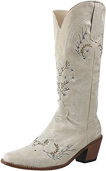 New round toe thick heel knight boots lace-up large size women's shoes