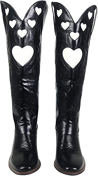 Fashion embroidered sleeve thick heel women's boots