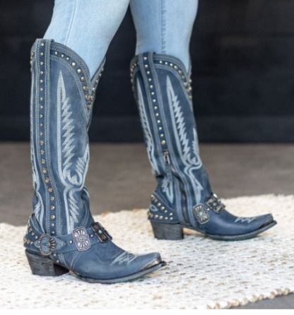 European and American retro western style women's competitive cowboy boots