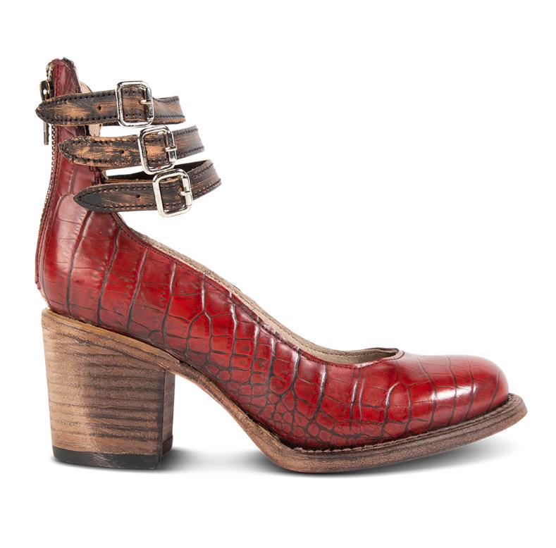 Back zipper thick high heel square heel shallow buckle women's shoes