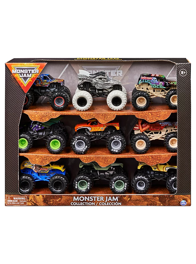 ミニカー Monster Jam Collection 9-Pack Trucks Monster Jam 9 Die-Cast Vehicle Collection - 1:64 Scale – Phillips Toys