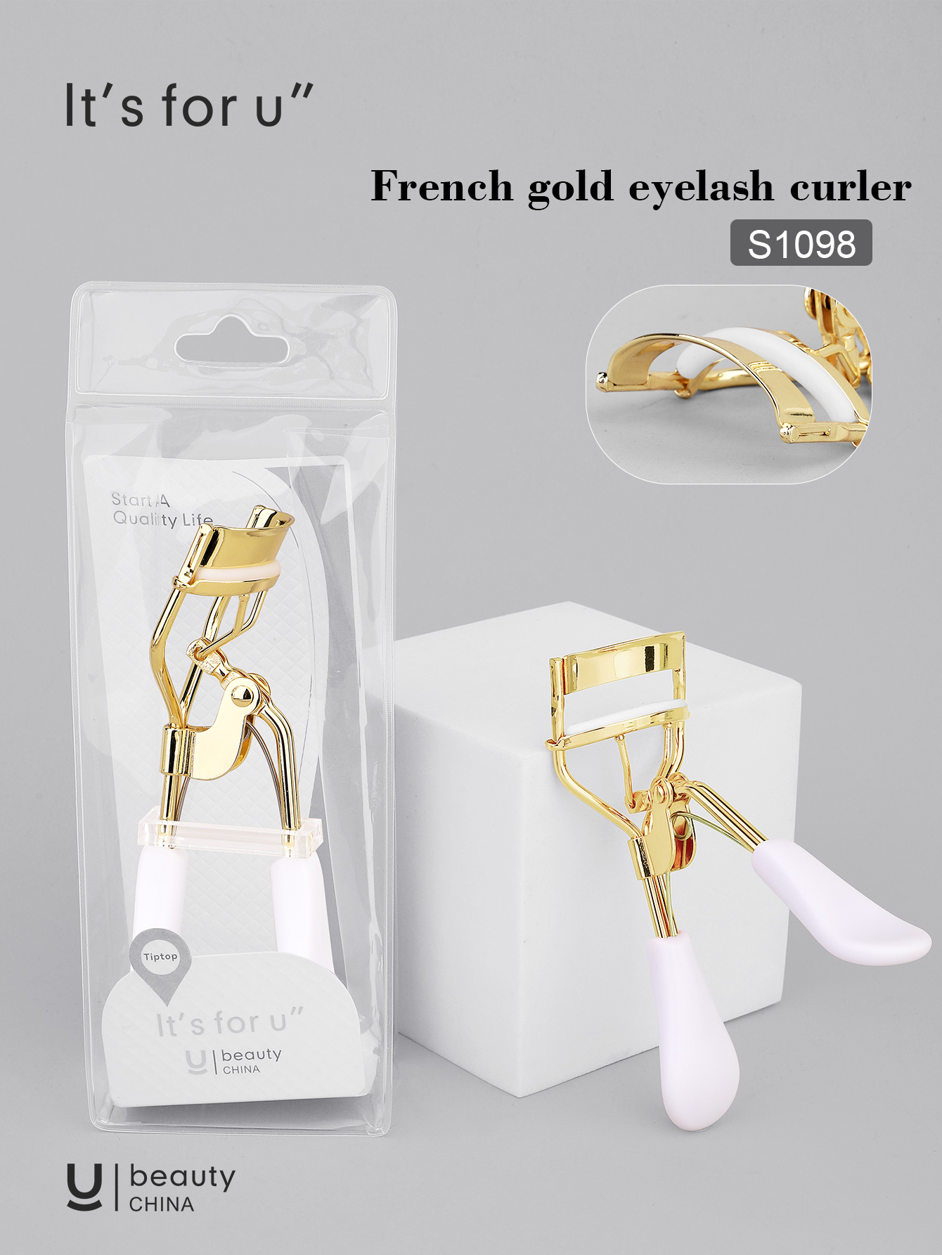 It's for you -French gold eyelash curlers（s1098）