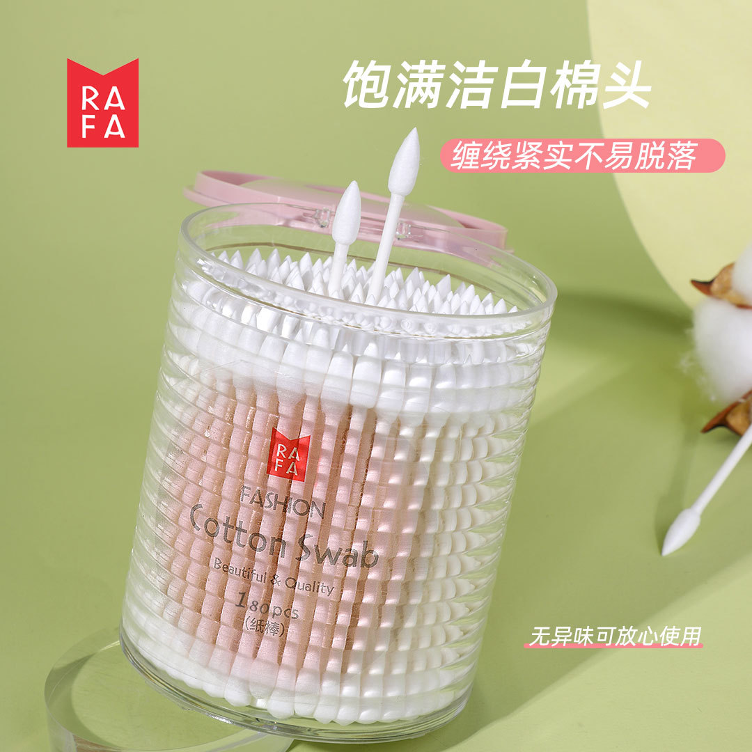 RAFA-Double ended beauty cotton swab (180 paper sticks)(LS19097)