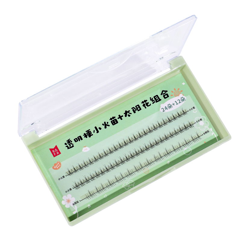 RAFA- False eyelashes Transparent stem small flame+sunflower combination eyelashes(LS19215)
