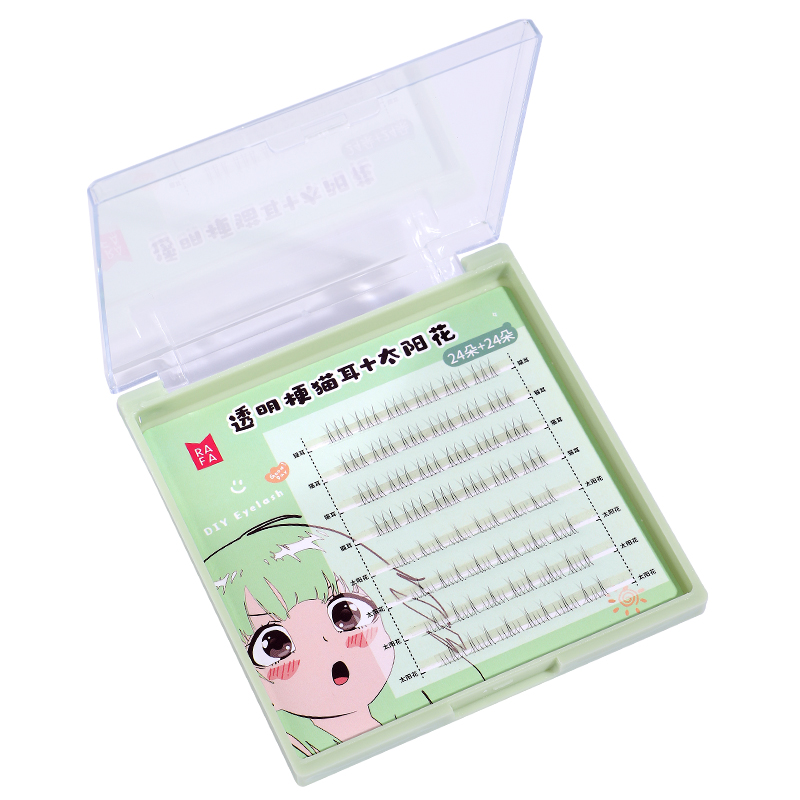 RAFA- False eyelashes Transparent Terrier Cat Ear+Sunflower Combination(LS19222)