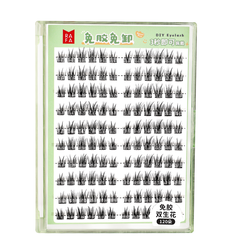 RAFA- False eyelashes Non adhesive twin flower eyelashes(LS19311)