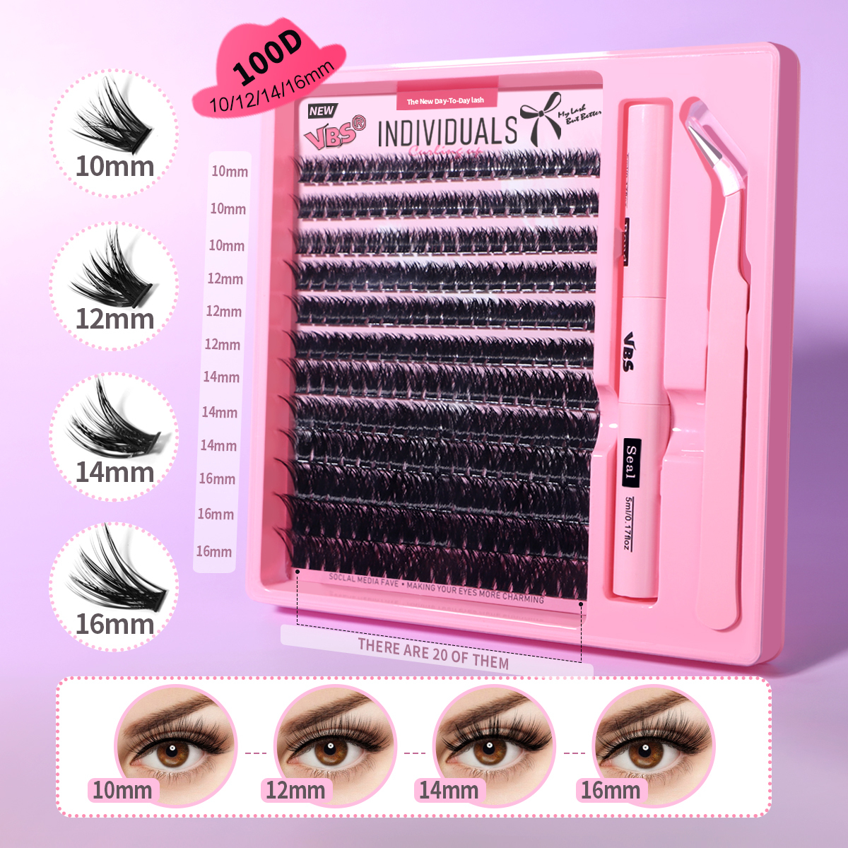 BT/VS900-80D/100D+box  DIY Eyelash Extension Kit