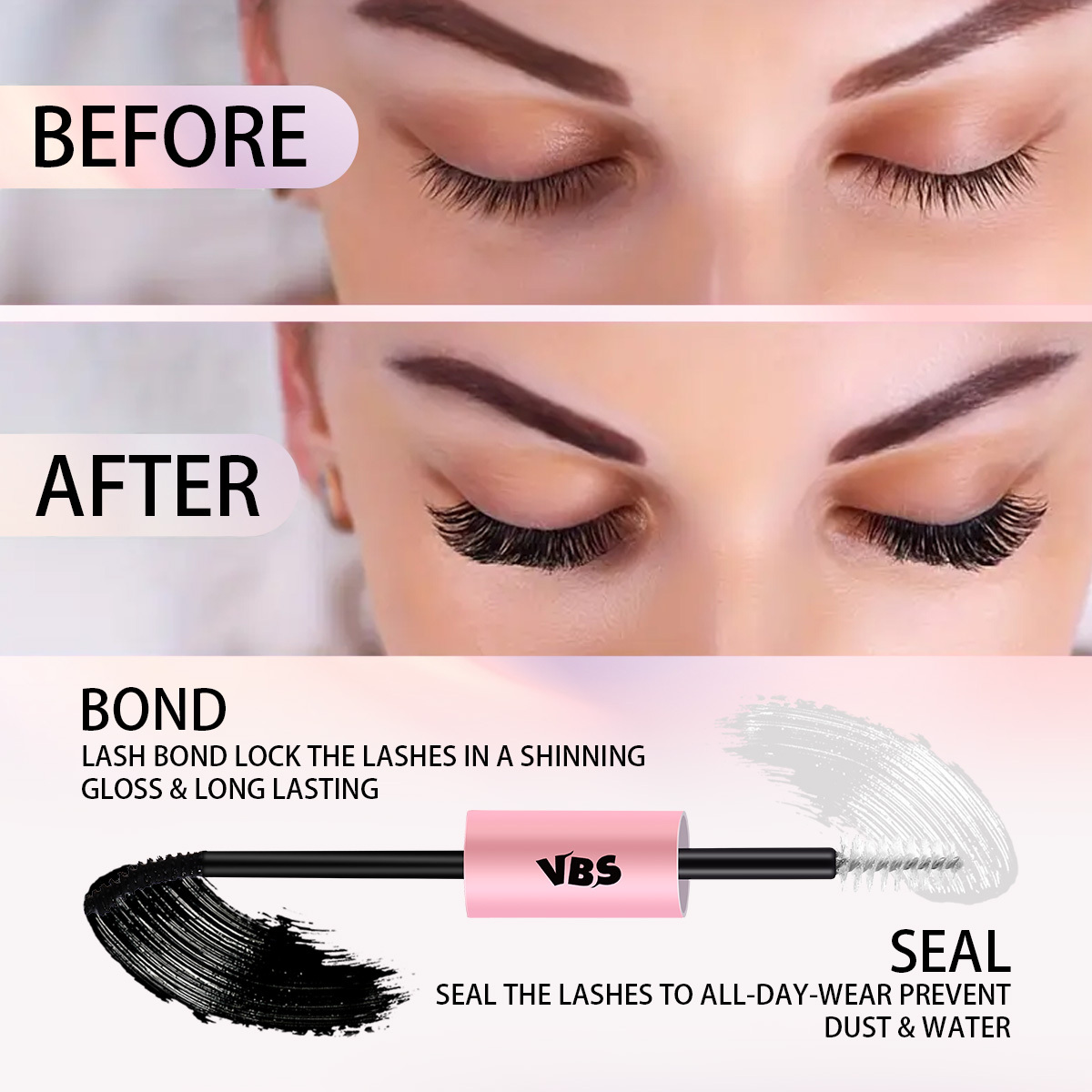 Double headed adhesive for false eyelash + tweezer