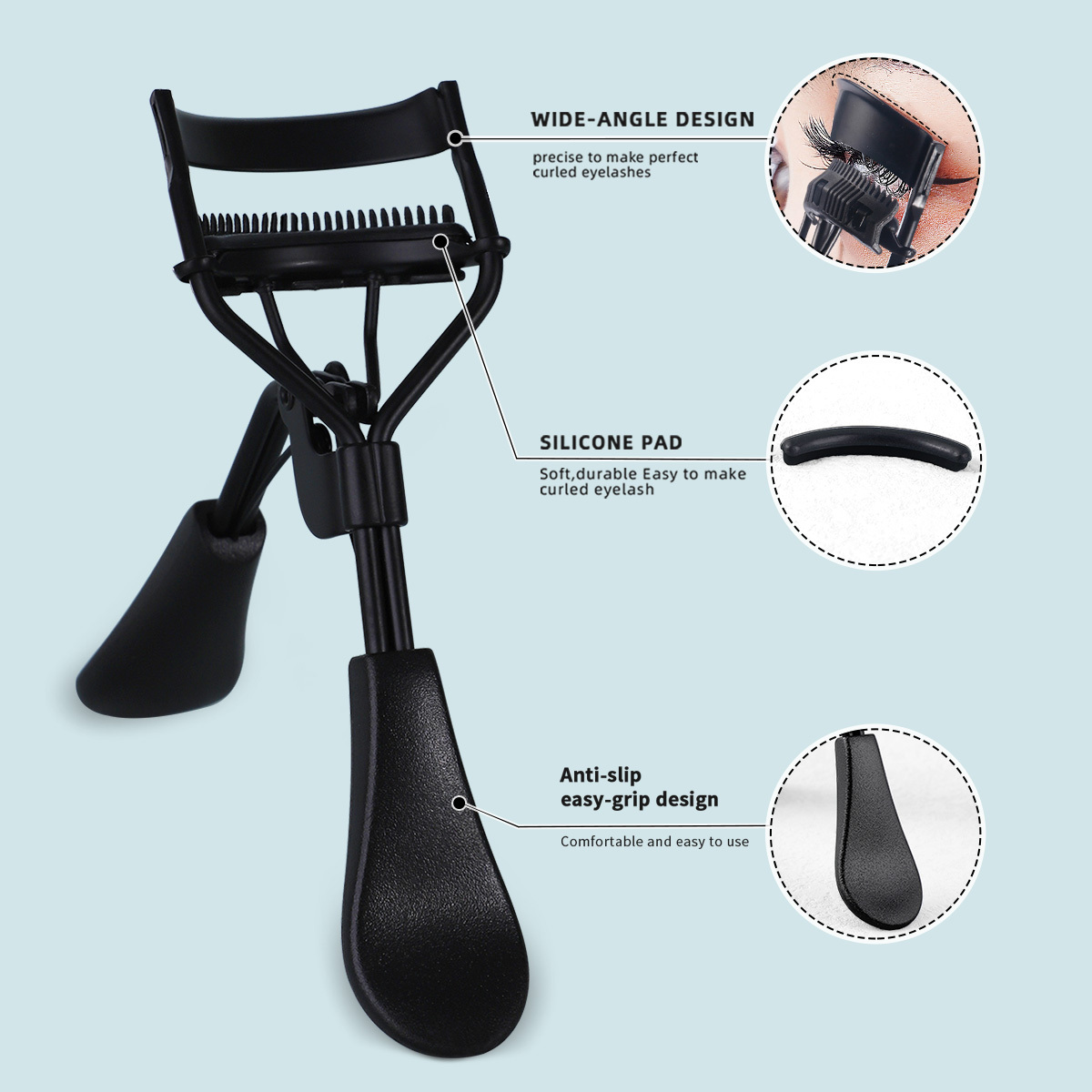 睫毛工具8件套-黑色带梳柄