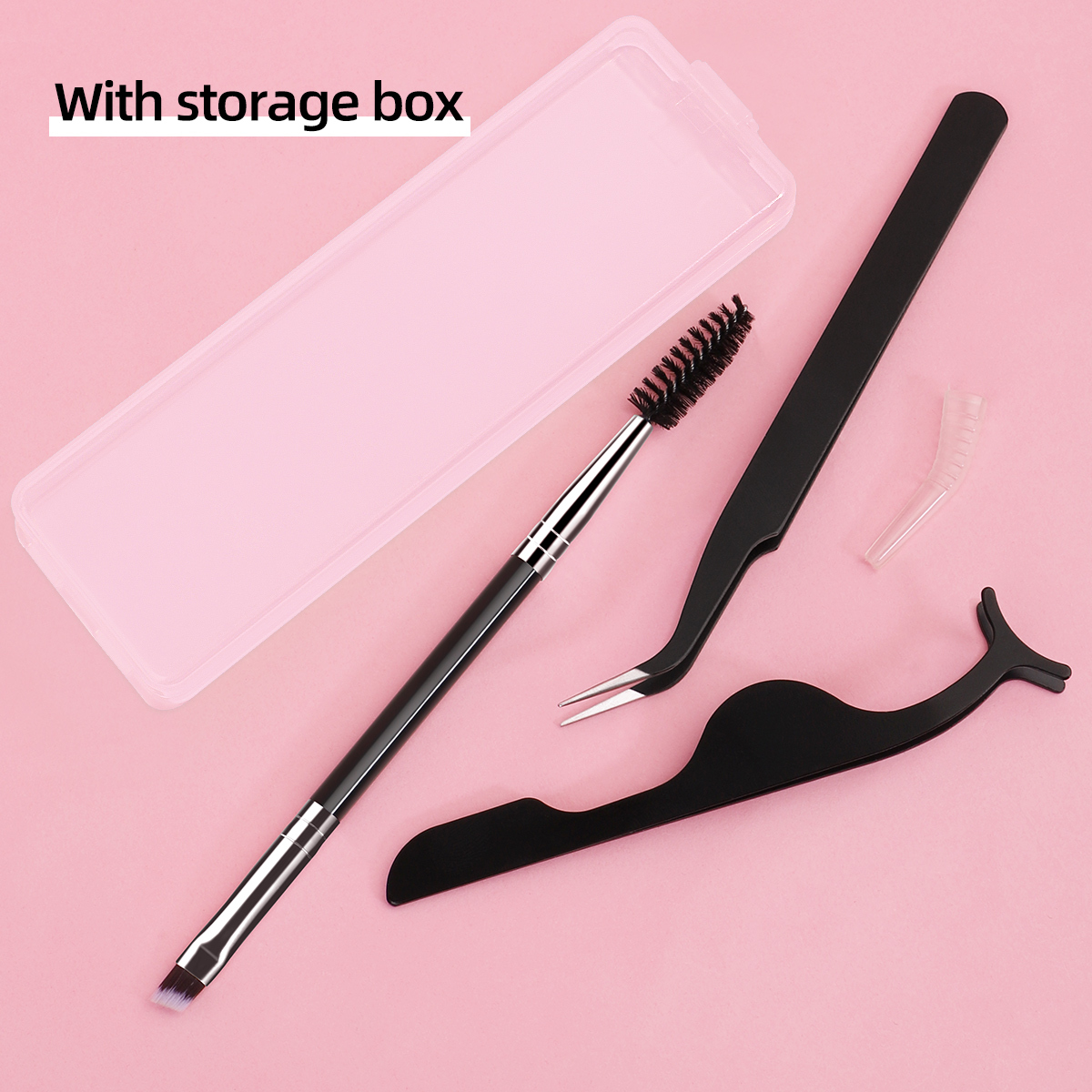 Three tweezer tools with box - black