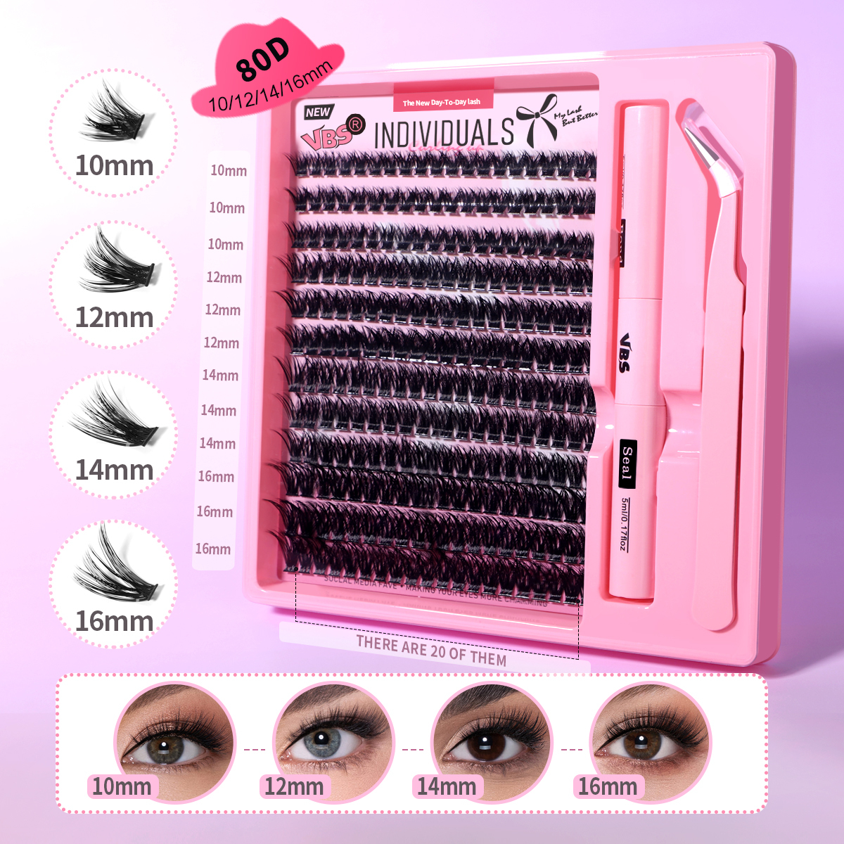 BT/VS900-80D/100D+box  DIY Eyelash Extension Kit