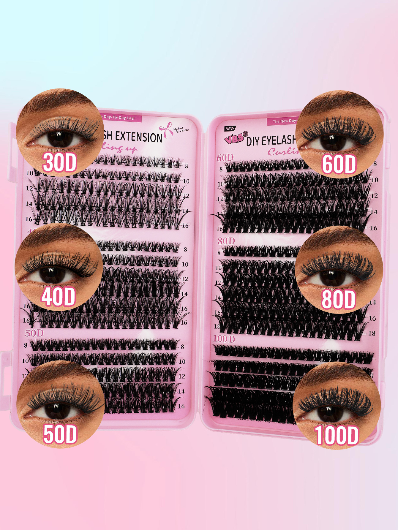 BT/VS-943(30D/40D/50D/60D/80D/100D) DIY Eyelash Extension Kit